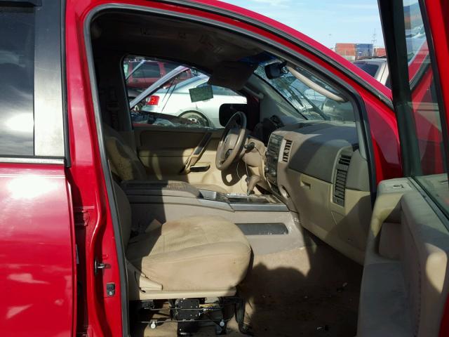 1N6BA07D48N347499 - 2008 NISSAN TITAN XE RED photo 5