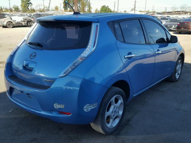 JN1AZ0CP6BT007557 - 2011 NISSAN LEAF SV BLUE photo 4