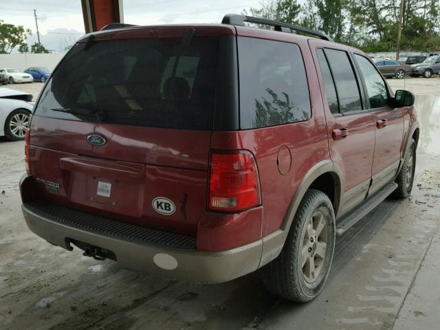 1FMZU64K03UA06772 - 2003 FORD EXPLORER E RED photo 4