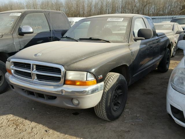 1B7GL22X3WS657089 - 1998 DODGE DAKOTA BLACK photo 2