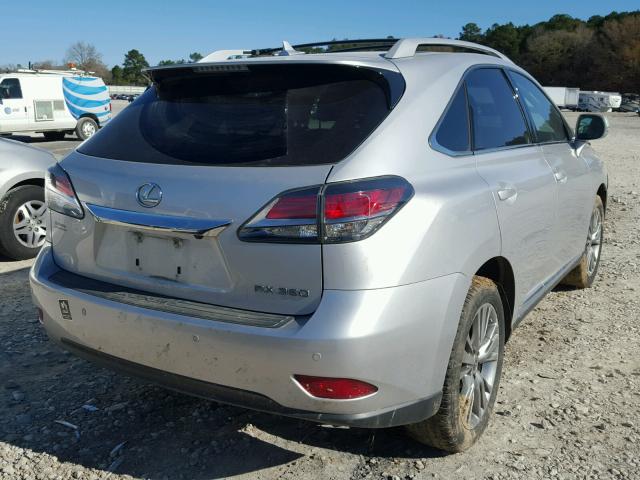 2T2ZK1BA8DC098330 - 2013 LEXUS RX 350 SILVER photo 4