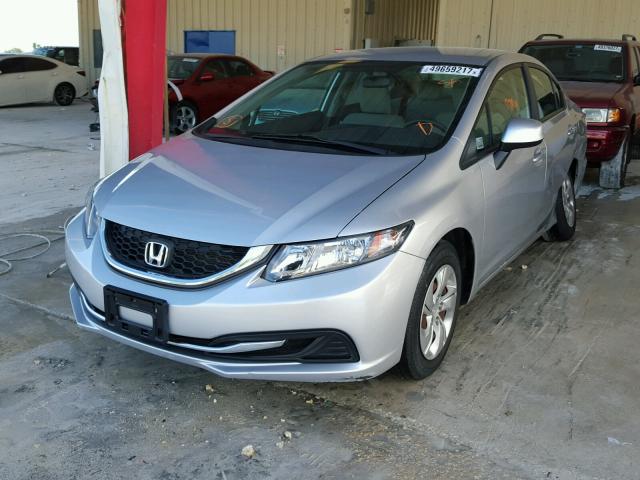 19XFB2F56DE093798 - 2013 HONDA CIVIC LX SILVER photo 2