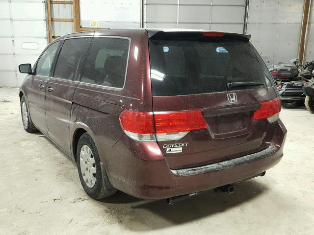 5FNRL38248B019654 - 2008 HONDA ODYSSEY LX BURGUNDY photo 3