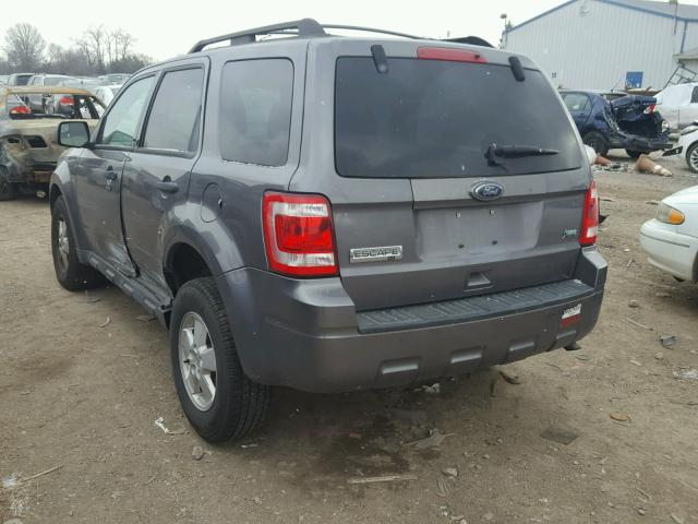 1FMCU0DG1AKC81784 - 2010 FORD ESCAPE XLT GRAY photo 3