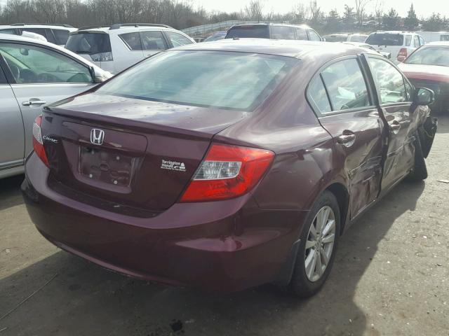 2HGFB2F85CH597788 - 2012 HONDA CIVIC EX RED photo 4