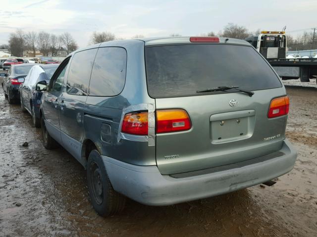 4T3ZF19C3XU142079 - 1999 TOYOTA SIENNA CE GREEN photo 3