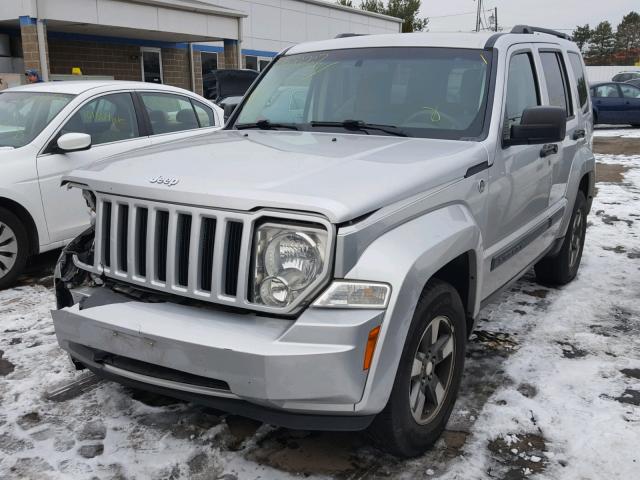 1J8GN28K58W267542 - 2008 JEEP LIBERTY SP SILVER photo 2