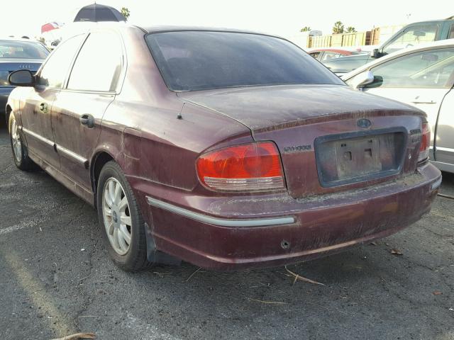 KMHWF35HX2A506520 - 2002 HYUNDAI SONATA GLS BURGUNDY photo 3