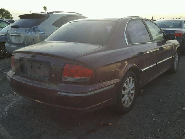 KMHWF35HX2A506520 - 2002 HYUNDAI SONATA GLS BURGUNDY photo 4