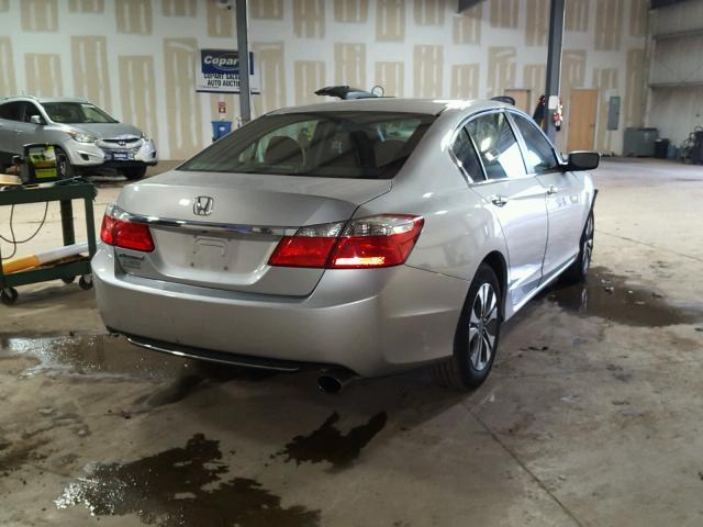 1HGCR2F38DA222612 - 2013 HONDA ACCORD LX SILVER photo 4