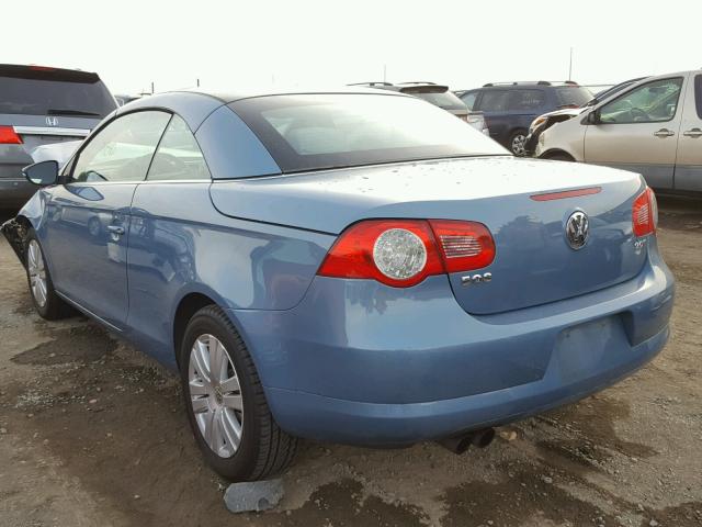 WVWBA7AH4AV021148 - 2010 VOLKSWAGEN EOS TURBO BLUE photo 3