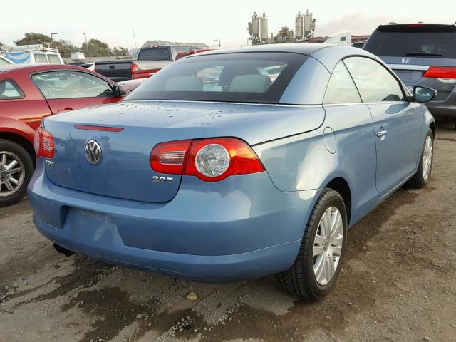 WVWBA7AH4AV021148 - 2010 VOLKSWAGEN EOS TURBO BLUE photo 4