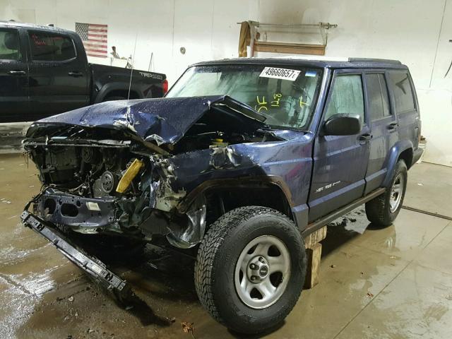 1J4FF48S8YL164980 - 2000 JEEP CHEROKEE S BLUE photo 2