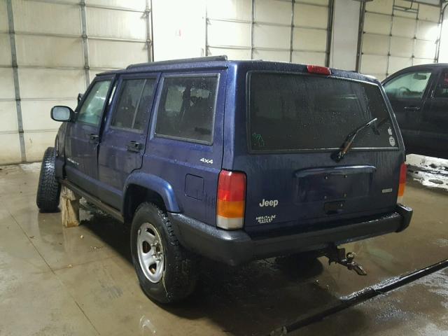 1J4FF48S8YL164980 - 2000 JEEP CHEROKEE S BLUE photo 3