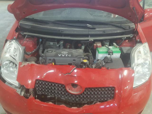 JTDJT923085184846 - 2008 TOYOTA YARIS RED photo 7