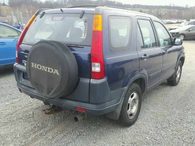 JHLRD78492C015046 - 2002 HONDA CR-V LX BLUE photo 4