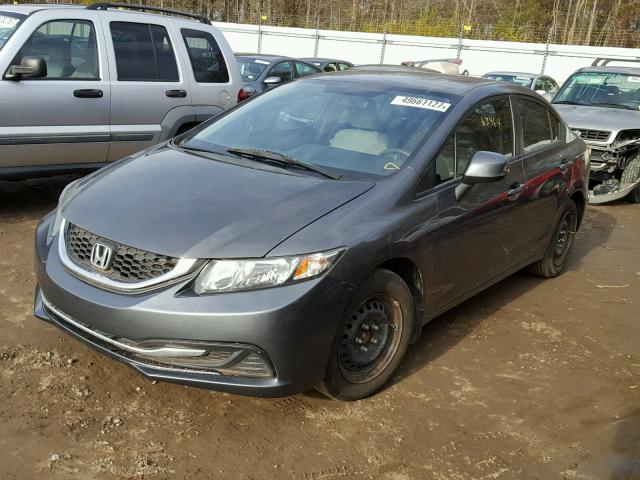 2HGFB2F52DH568269 - 2013 HONDA CIVIC LX GRAY photo 2