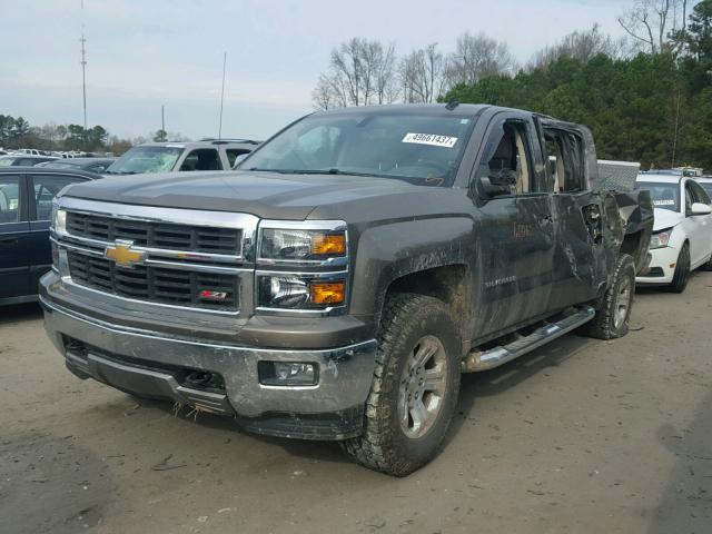 3GCUKRECXEG259357 - 2014 CHEVROLET SILVERADO BROWN photo 2