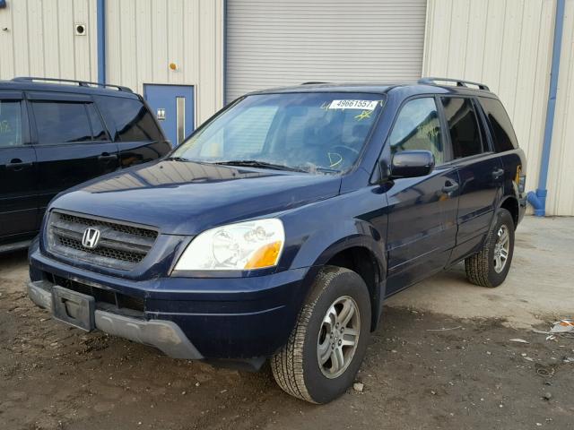 2HKYF18514H541767 - 2004 HONDA PILOT EXL BLUE photo 2