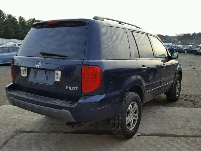 2HKYF18514H541767 - 2004 HONDA PILOT EXL BLUE photo 4