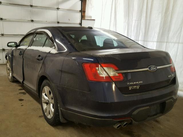 1FAHP2HW9BG177987 - 2011 FORD TAURUS SEL BLUE photo 3