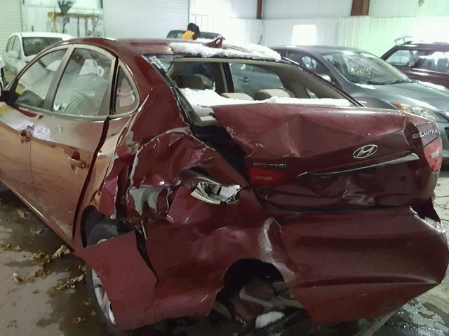 KMHDU4AD5AU024301 - 2010 HYUNDAI ELANTRA BL BURGUNDY photo 9