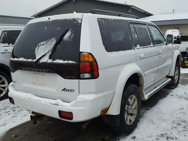 JA4MT41R92P008664 - 2002 MITSUBISHI MONTERO SP WHITE photo 4