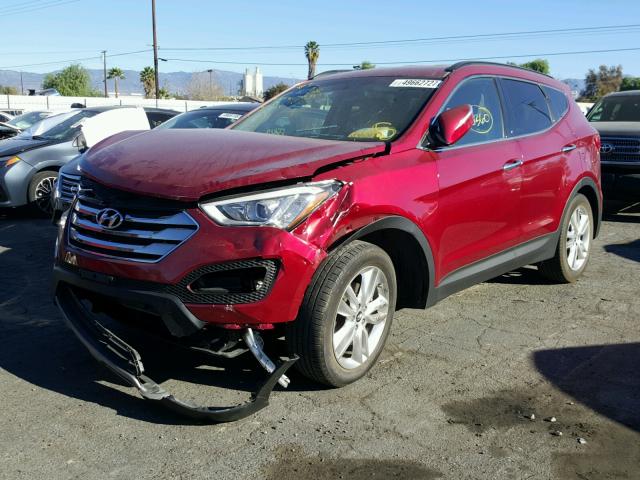 5XYZU3LA2EG169374 - 2014 HYUNDAI SANTA FE S MAROON photo 2