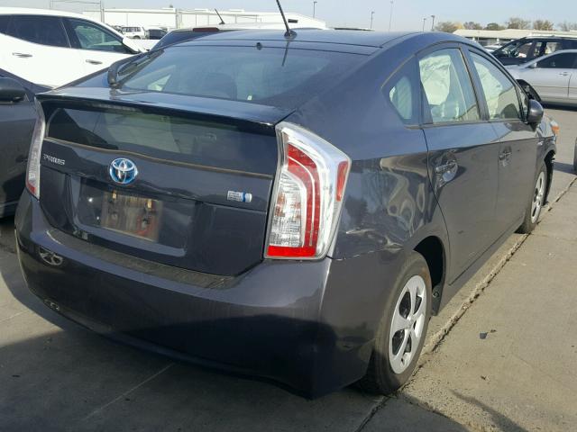 JTDKN3DU5E0371073 - 2014 TOYOTA PRIUS GRAY photo 4