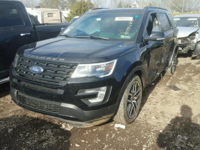 1FM5K8GT6GGC97951 - 2016 FORD EXPLORER S BLACK photo 2