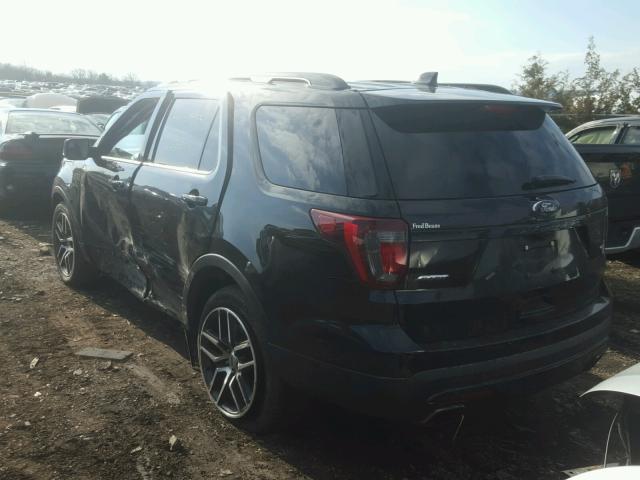 1FM5K8GT6GGC97951 - 2016 FORD EXPLORER S BLACK photo 3