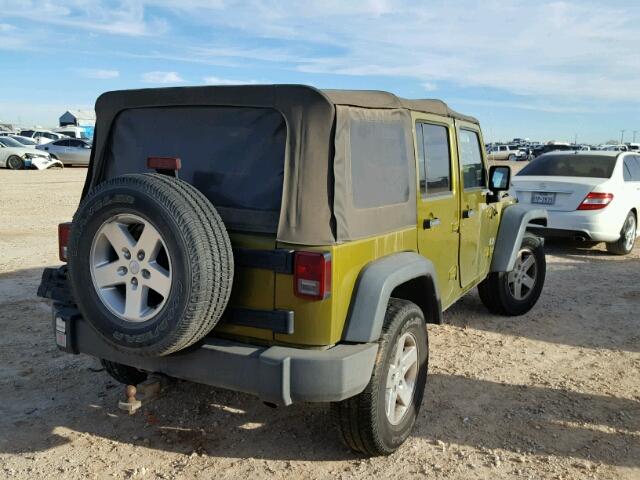 1J4GA39157L196089 - 2007 JEEP WRANGLER X GREEN photo 4