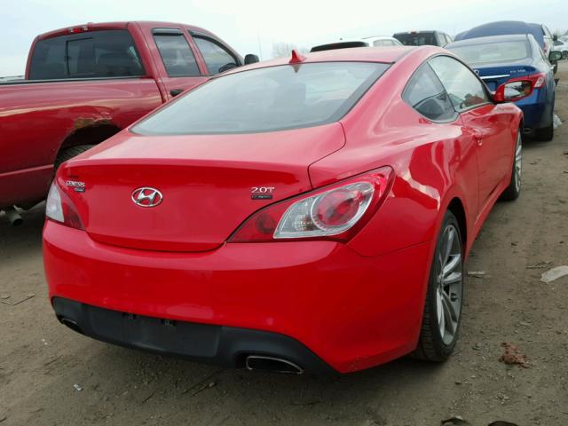 KMHHT6KD4AU027656 - 2010 HYUNDAI GENESIS CO RED photo 4