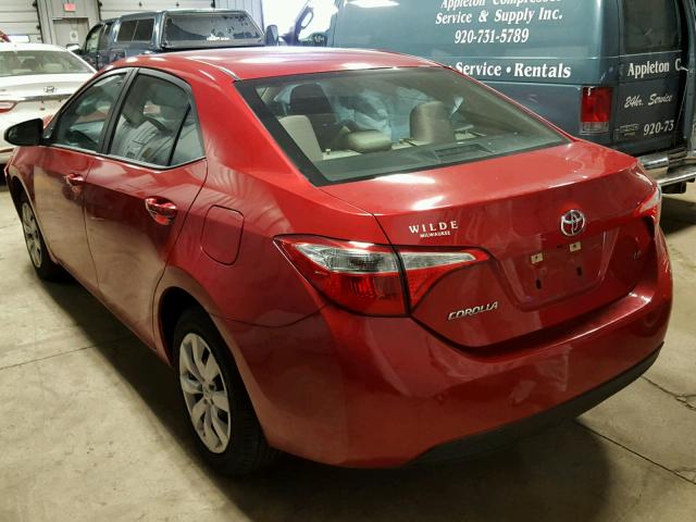 5YFBURHE6GP508233 - 2016 TOYOTA COROLLA L RED photo 3