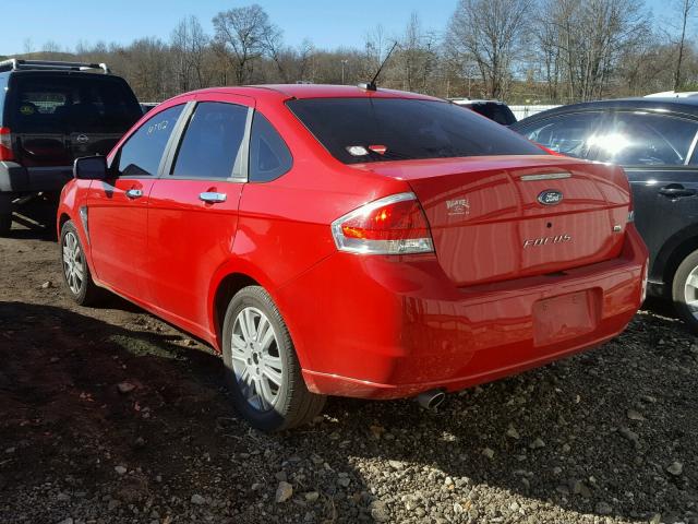 1FAHP35NX8W177125 - 2008 FORD FOCUS SE RED photo 3