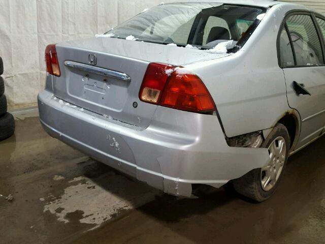 2HGES16501H603277 - 2001 HONDA CIVIC LX SILVER photo 9