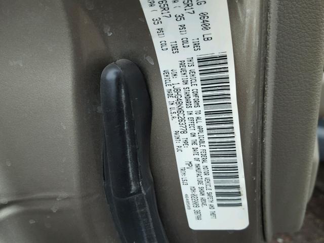 1J8HG48NX6C263778 - 2006 JEEP COMMANDER GOLD photo 10