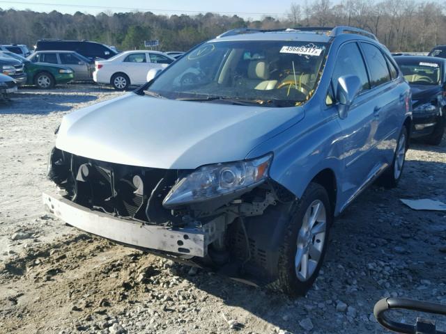 2T2ZK1BA3AC025992 - 2010 LEXUS RX 350 BLUE photo 2