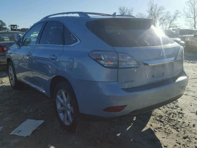 2T2ZK1BA3AC025992 - 2010 LEXUS RX 350 BLUE photo 3