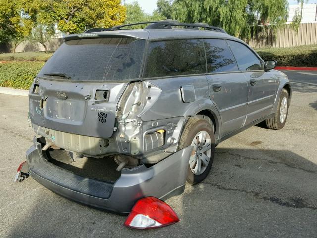 4S4BP60CX97338779 - 2009 SUBARU OUTBACK GRAY photo 4