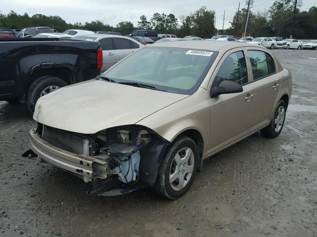 1G1AK55F577294305 - 2007 CHEVROLET COBALT LS GOLD photo 2