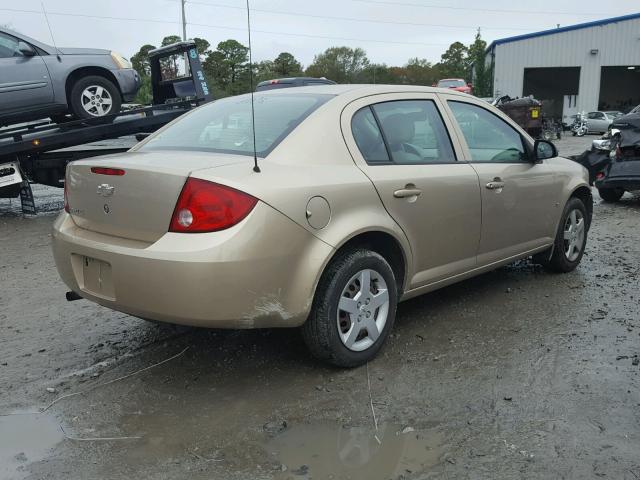 1G1AK55F577294305 - 2007 CHEVROLET COBALT LS GOLD photo 4