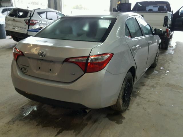 2T1BURHE2EC038408 - 2014 TOYOTA COROLLA L SILVER photo 4