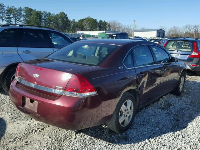 2G1WB55K379383470 - 2007 CHEVROLET IMPALA LS MAROON photo 4