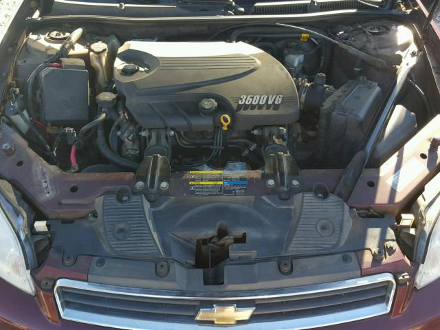 2G1WB55K379383470 - 2007 CHEVROLET IMPALA LS MAROON photo 7