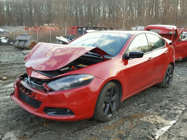 1C3CDFBB1GD539978 - 2016 DODGE DART SXT RED photo 2