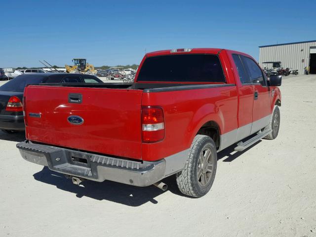 1FTRX12W85NB15823 - 2005 FORD F150 RED photo 4