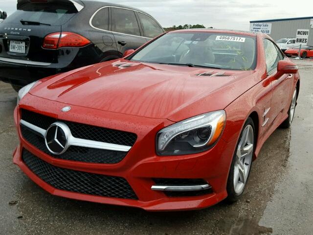 WDDJK7DA9DF001876 - 2013 MERCEDES-BENZ SL 550 RED photo 2