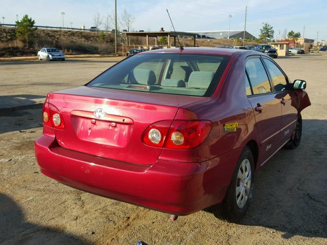 1NXBR30E15Z556034 - 2005 TOYOTA COROLLA CE RED photo 4