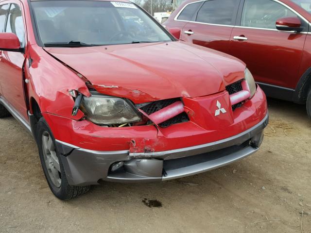 JA4LX41F64U057007 - 2004 MITSUBISHI OUTLANDER RED photo 9